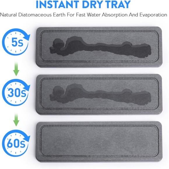 Toothbrush Holder Diatomite Electric Toothpaste Organizer Bathroom Counter Caddy - Picture 3 of 8